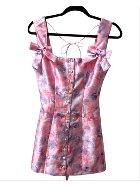 Floral Coquette, Pink Corset Mini Dress, Dolls Kill Size Small